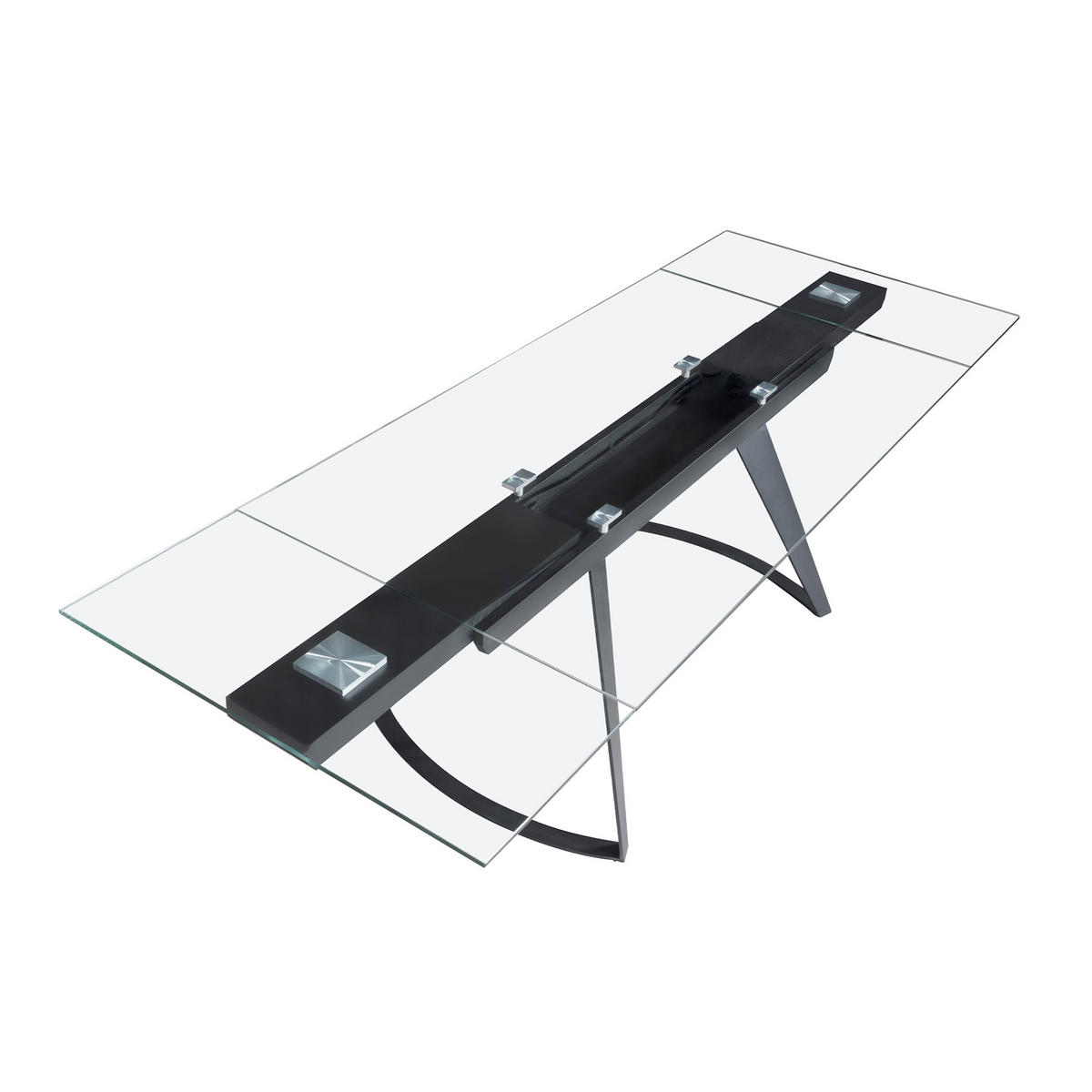 ESSTISCH Rechteckig Schwarz Kristall 180/100/75 cm - Schwarz, Glas/Metall (100/180/75cm) - ANGEL CERDA