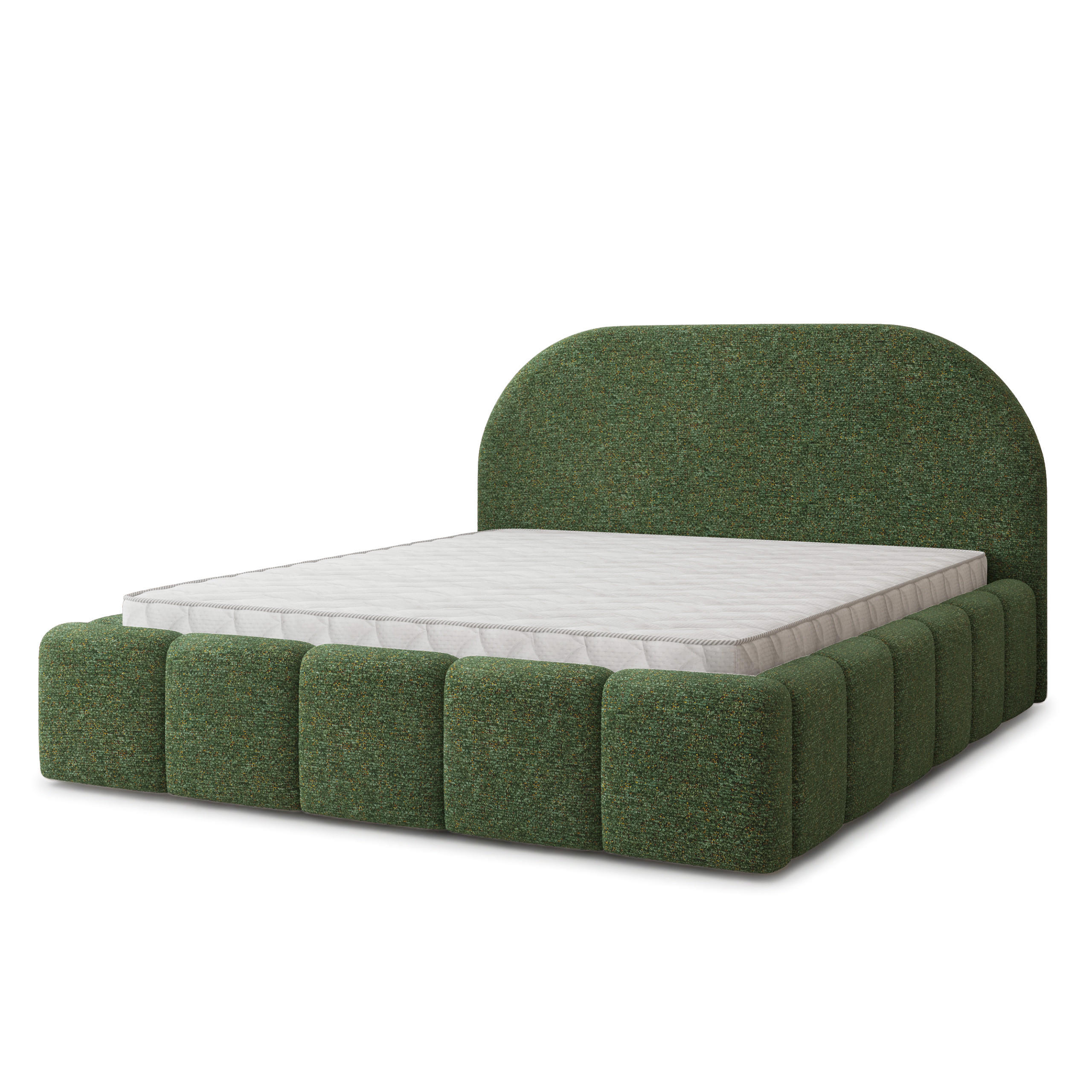 POLSTERBETT FLUSSO 200x200 cm mit Bettkästen - Grün - Grün, Holz (200/200cm) - MASSENO