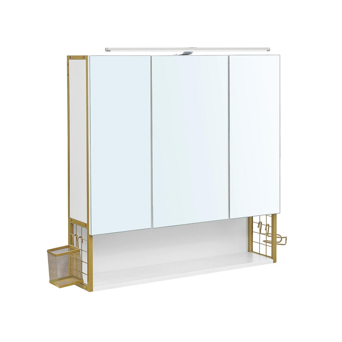 SPIEGELSCHRANK BADEZIMMERSCHRANK - Weiß, Holzwerkstoff (14.5/70/70cm) - Hansiro
