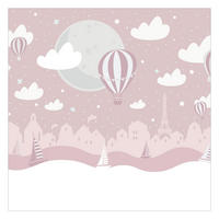 FOTOTAPETE Paris mit Sternen und Heißluftballon in Rosa 240/240 cm - Rosa, Papier (240/240cm) - Bilderwelten