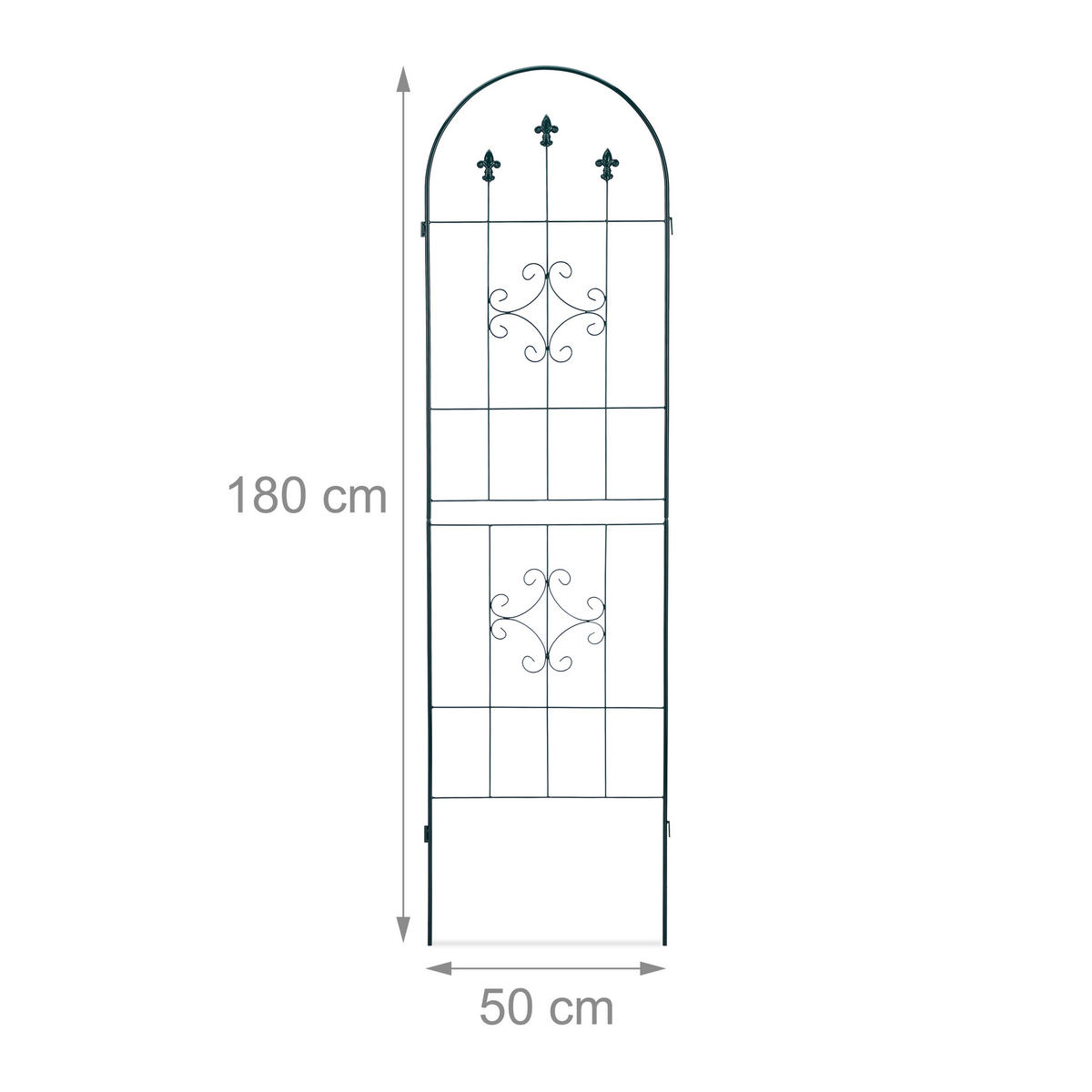 2xRANKGITTER - Dunkelgrün, Metall (50/180/1.5cm) - Relaxdays