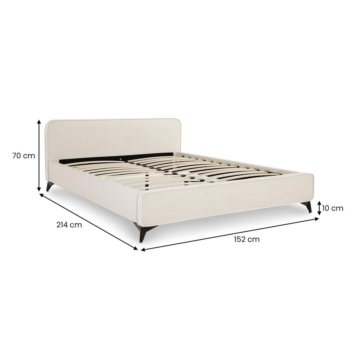 POLSTERBETT LAVORO 140X200 CM - Creme, Textil (140/200cm) - IDIMEX