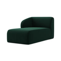 SOFAELEMENT Links Samt Stoff Grün - Dunkelgrün/Schwarz, Holzwerkstoff/Kunststoff (91/75/166cm) - Makamii