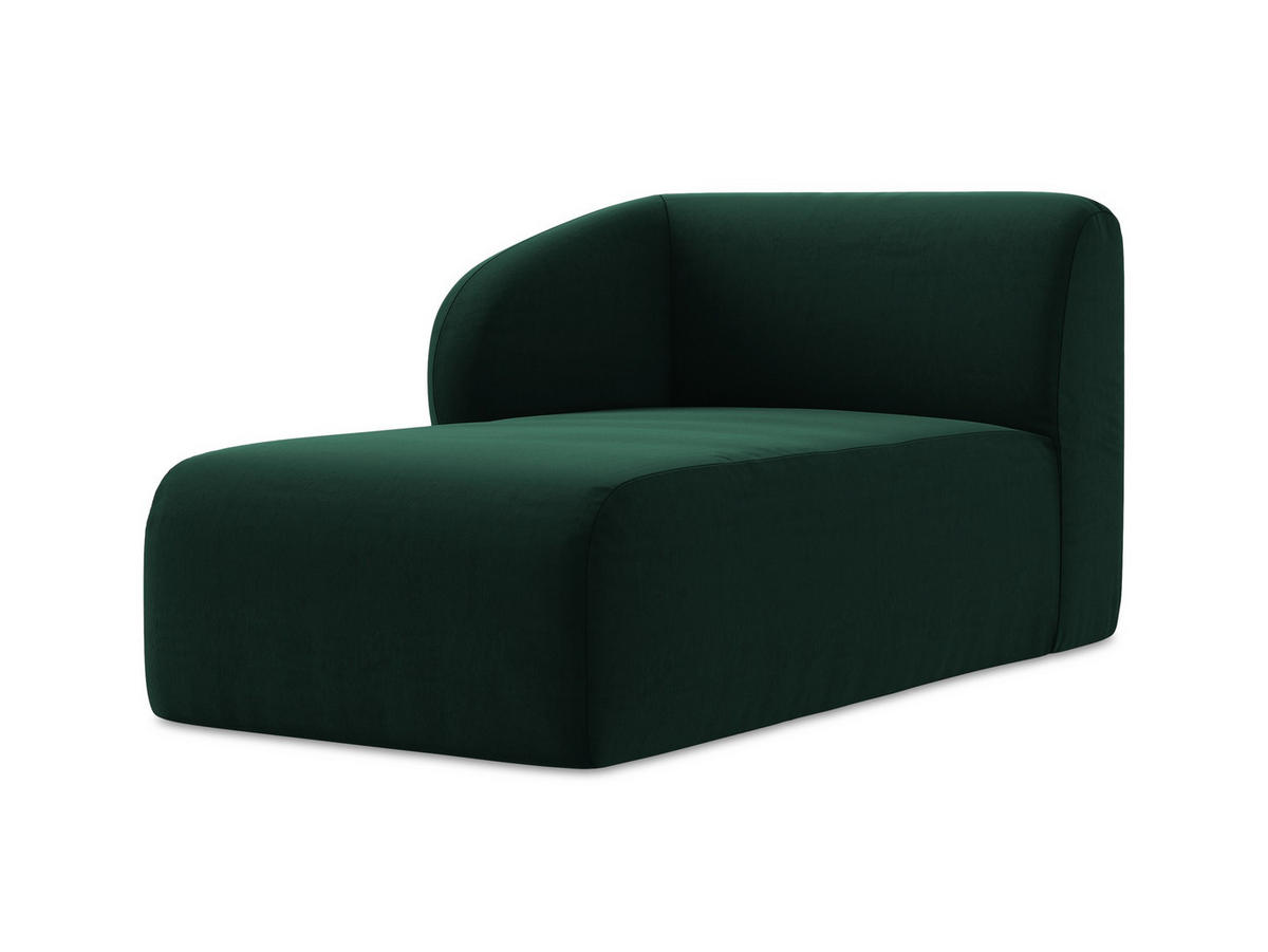 SOFAELEMENT Links Samt Stoff Grün - Dunkelgrün/Schwarz, Holzwerkstoff/Kunststoff (91/75/166cm) - Makamii