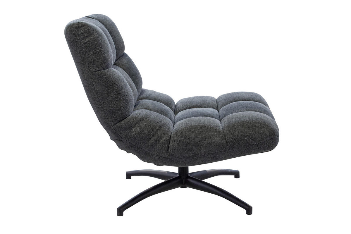 DREHSESSEL Neapel, Webstoff, Dunkelgrau - Dunkelgrau, Textil (93/87/75cm) - dasmöbelwerk