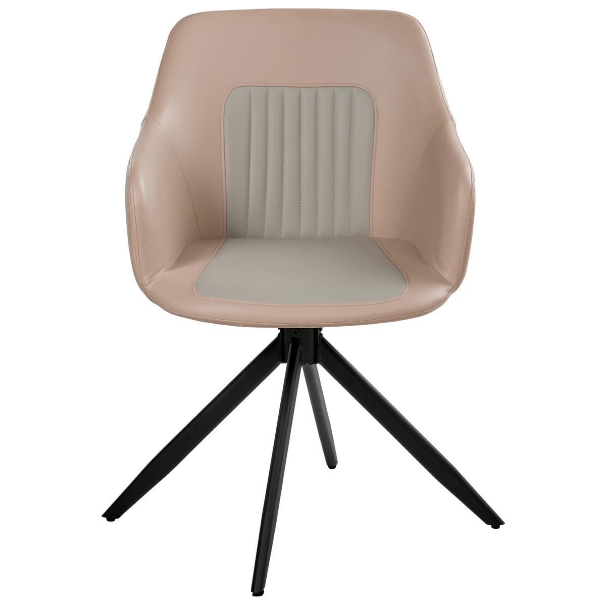 ESSZIMMERSTUHL 2er-Set drehbar Kunstleder Sandbeige Likely - Sandfarben, Kunststoff (56/85/71cm) - Beliani
