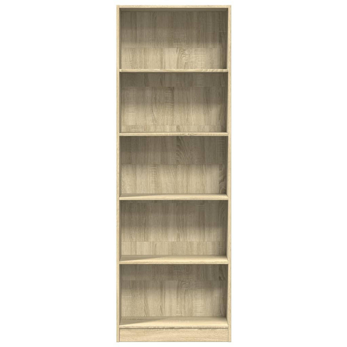 BÜCHERREGAL mit 5 Fächern 60/24/176 cm aus Holzwerkstoff Sonoma-Eiche Dekor - Sonoma Eiche, Holz (60/176/24cm) - vidaXL