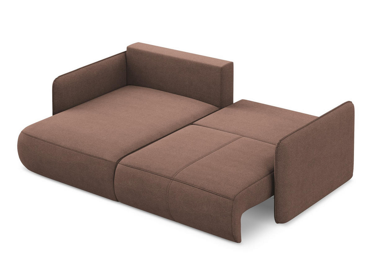 ECKSOFA mit Schlaffunktion Strukturstoff Stoff Pink - Pink/Hellrosa, Kunststoff/Textil (148/207cm) - Makamii