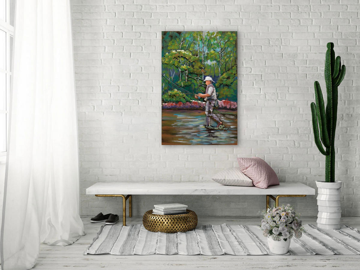 METALLBILD Grün 60/90 cm - Braun/Grün, Metall (5.5/90cm) - KUNSTLOFT