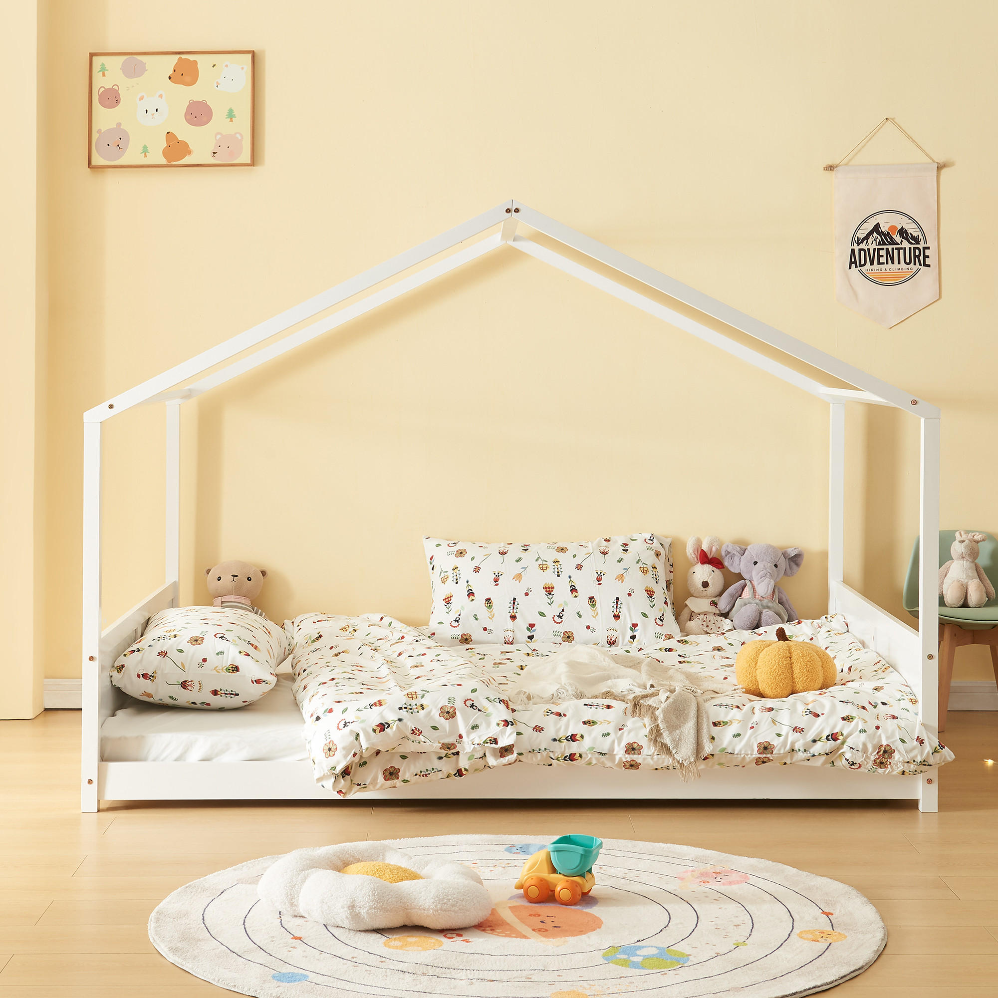 KINDERBETT Simo - Weiß, Holz (120/200cm) - [en.casa]