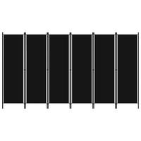 RAUMTEILER 6-teilig Schwarz 300/180 Cm - Schwarz, Textil (300/180/1cm) - vidaXL