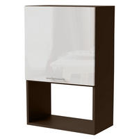 MIKROWELLENUMBAUSCHRANK Essen W4MK/60 Weiß Hochglanz / Lava Matt 60 / 32,5 / 96cm - Dunkelgrau/Weiß Hochglanz, Holz/Holzwerkstoff (60/96/32.5cm) - Feldmann-Wohnen