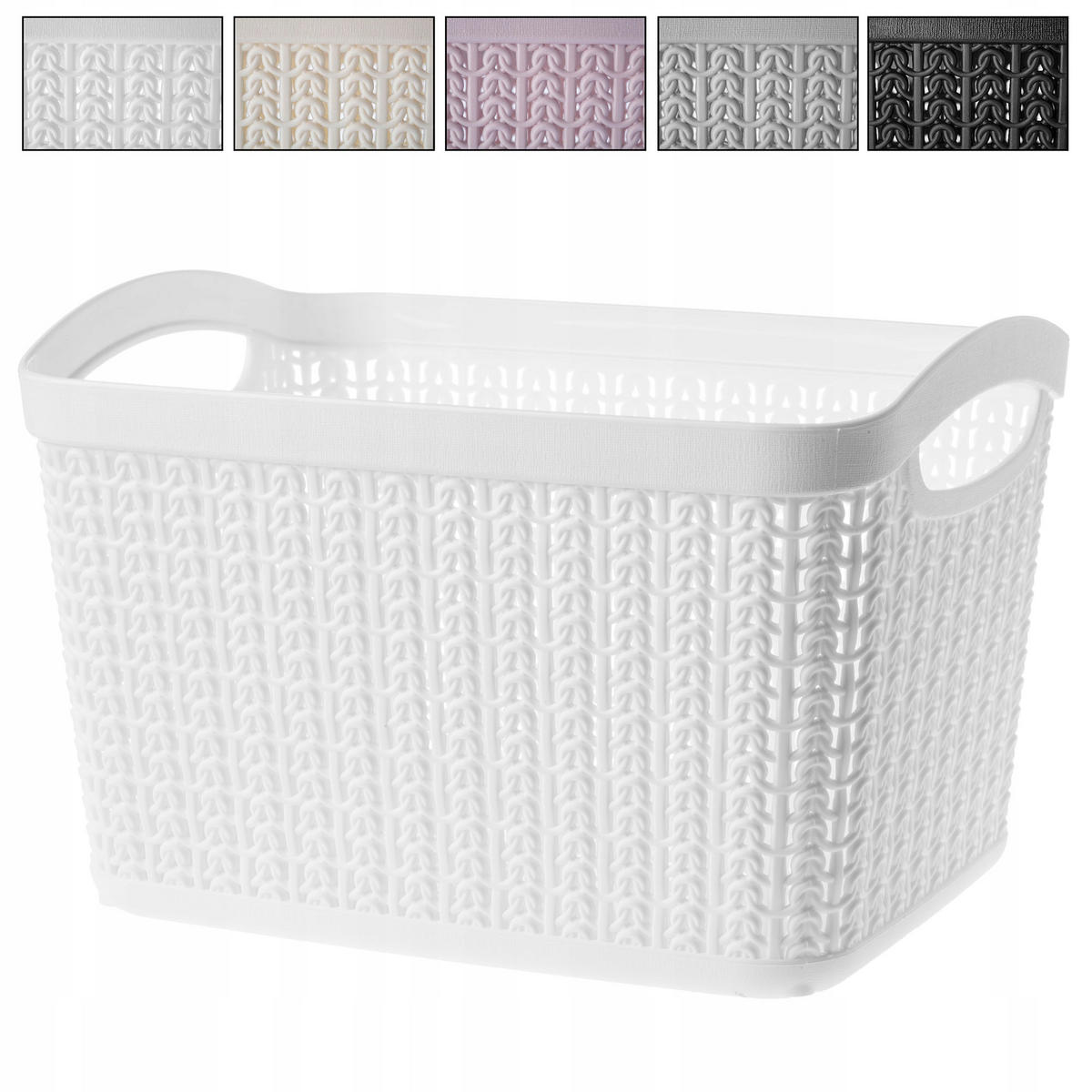 PLASTIKKORB 6.6L, weiß, 2 Stk. - Weiß, Kunststoff (18/24cm) - KADAX