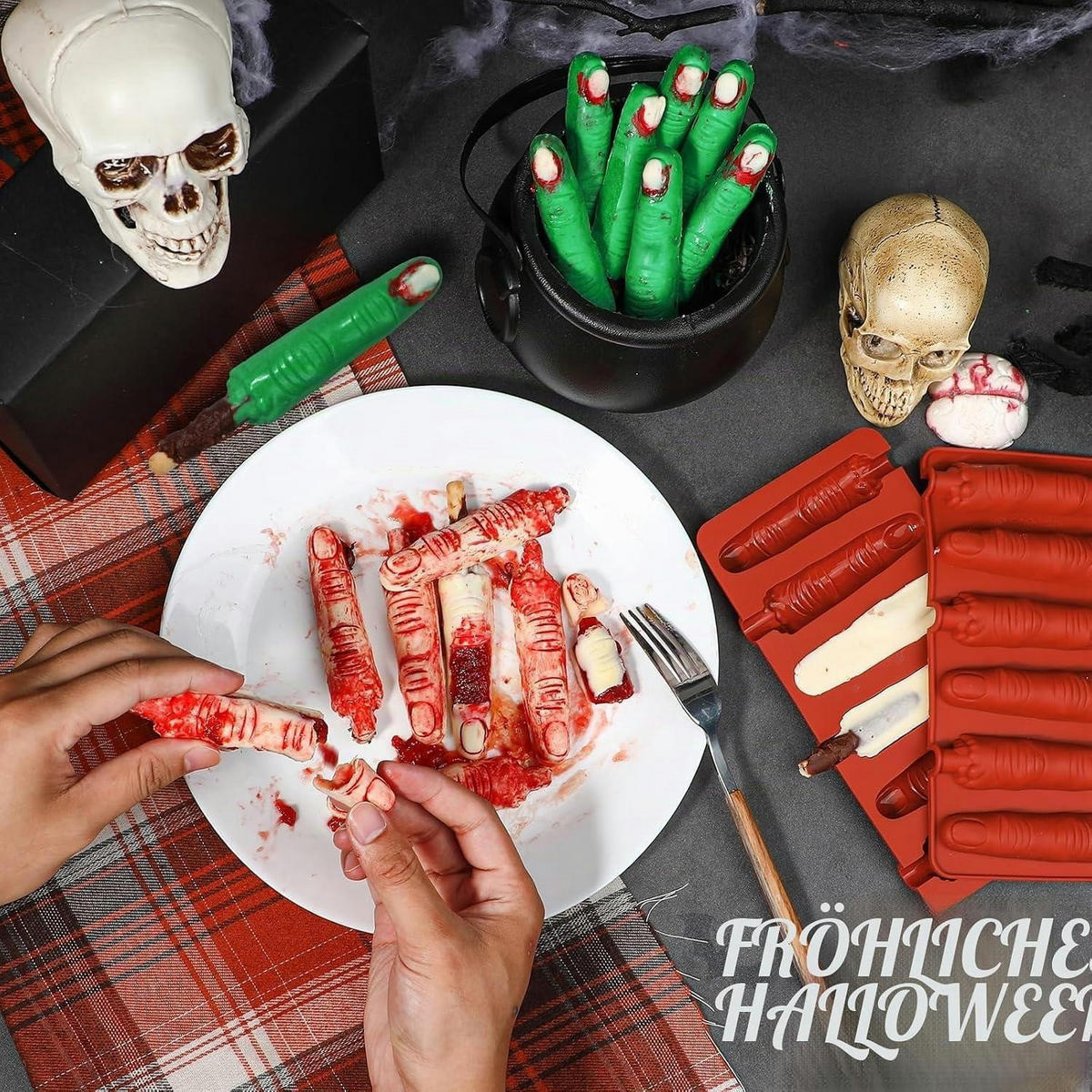 BACKFORM Finger 2-teiliges Set Silikon Halloween - Transparent, Kunststoff