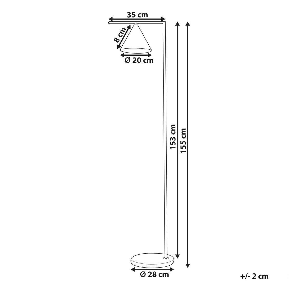 STEHLAMPE Mocal 28/35/155 cm - Goldfarben, Metall (28/35/155cm) - Beliani