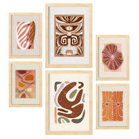 POSTER Set Mit 6 Rustikalen In Ethnischen Style Printkollektionen Dekorative Rahmen Für Ihr Zuhause Wandkunstdruck A3 & A4 Rahmen Aus Hellem Holz - Beige, Papier (29/3cm) - Nacnic