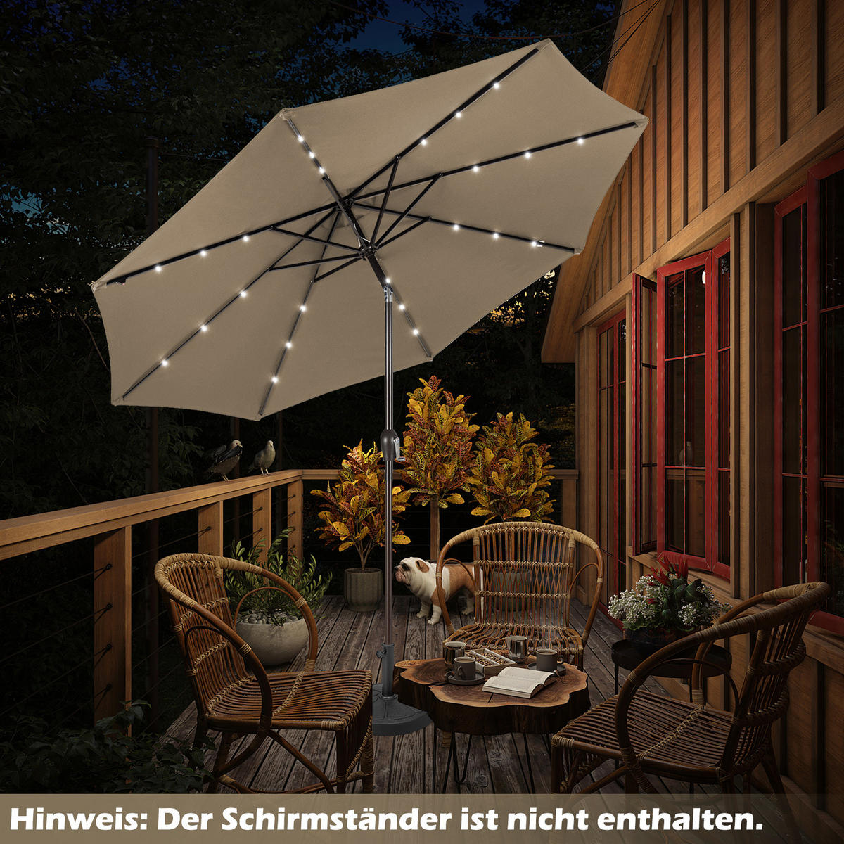 PATIO-SCHIRM Kaffe - Braun, Kunststoff (300/300cm) - COSTWAY