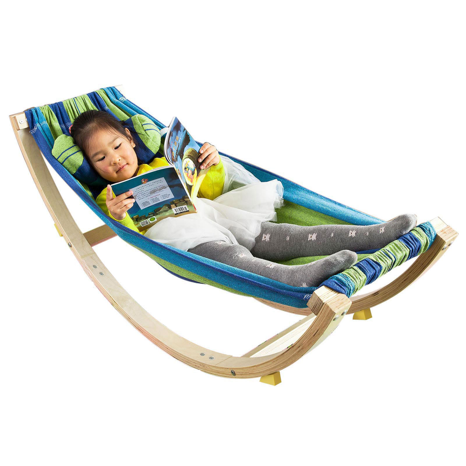KINDERHÄNGEMATTE Bunt - Multicolor, Holzwerkstoff (124/45/36cm) - SoBuy