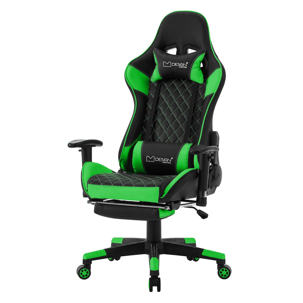 GAMING-STUHL Schwarz-Grün - Grün, Metall (68/135/73cm) - ML-DESIGN