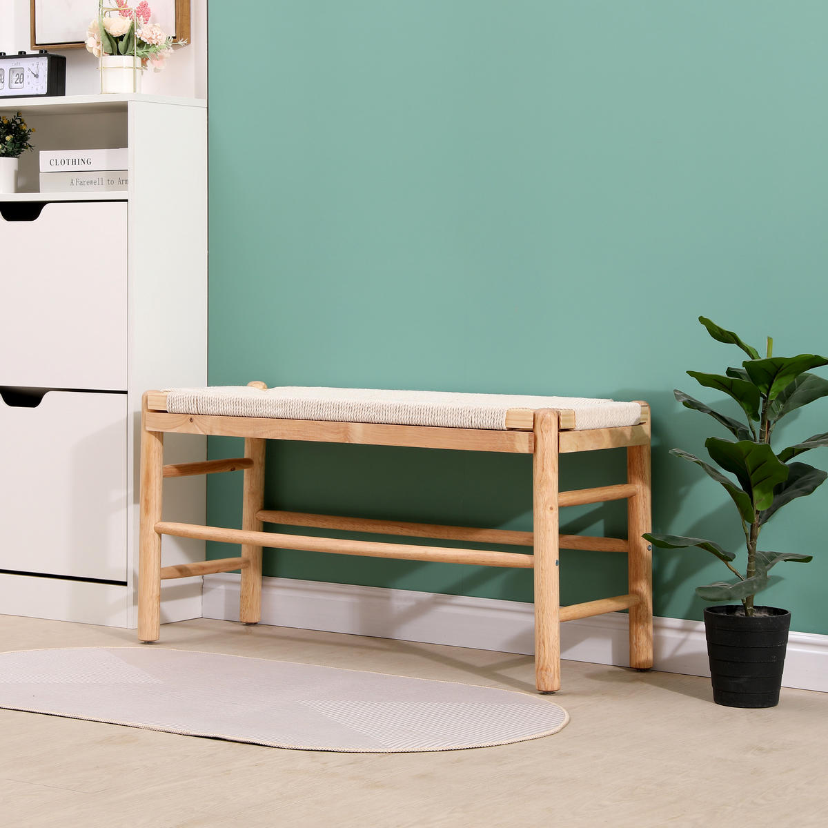 SITZBANK Seil Braun - Braun, Holz (91/45.5/35cm) - Nordlys
