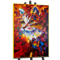 GEMÄLDE Abstrakter Kater Schattenfugenrahmen Gelb 180x120 cm - Gelb, Holz (180/120cm) - YS-art gallery