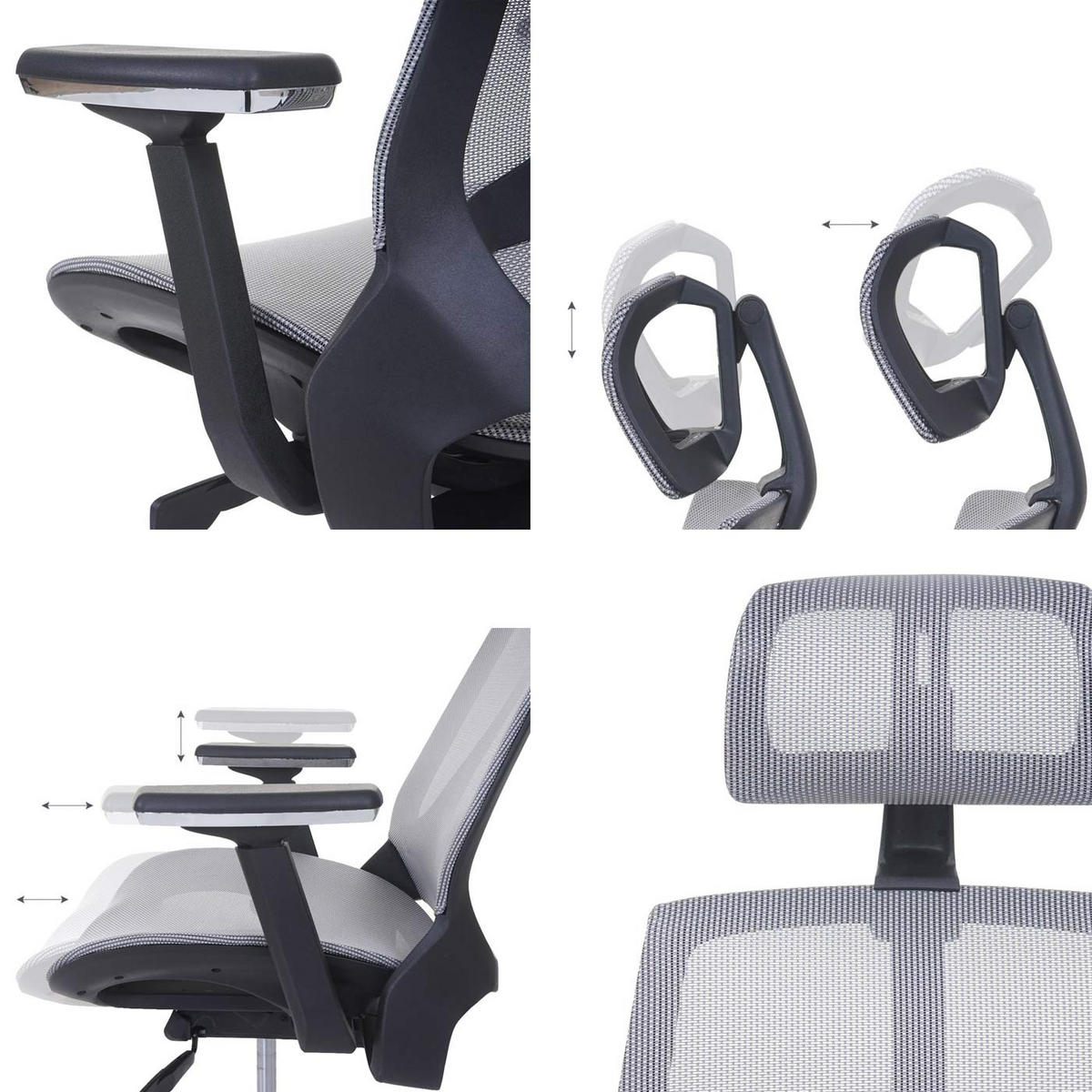 BÜROSTUHL Grau, Grau - Grau, Textil (65/120/60cm) - MCW