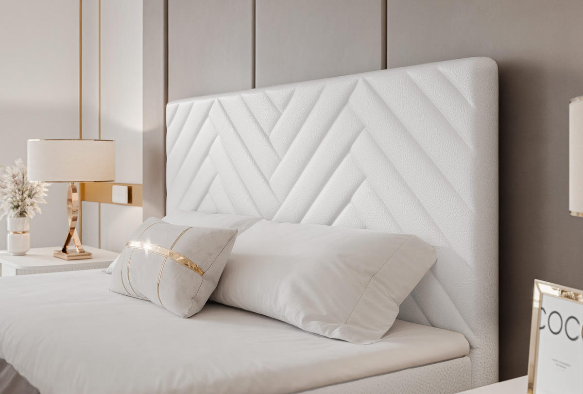 BOXBETT NEREA PLUS 200/200 cm mit Matratze und Topper, Weiß - Weiß, Holzwerkstoff/Textil (200/200cm) - Idohome
