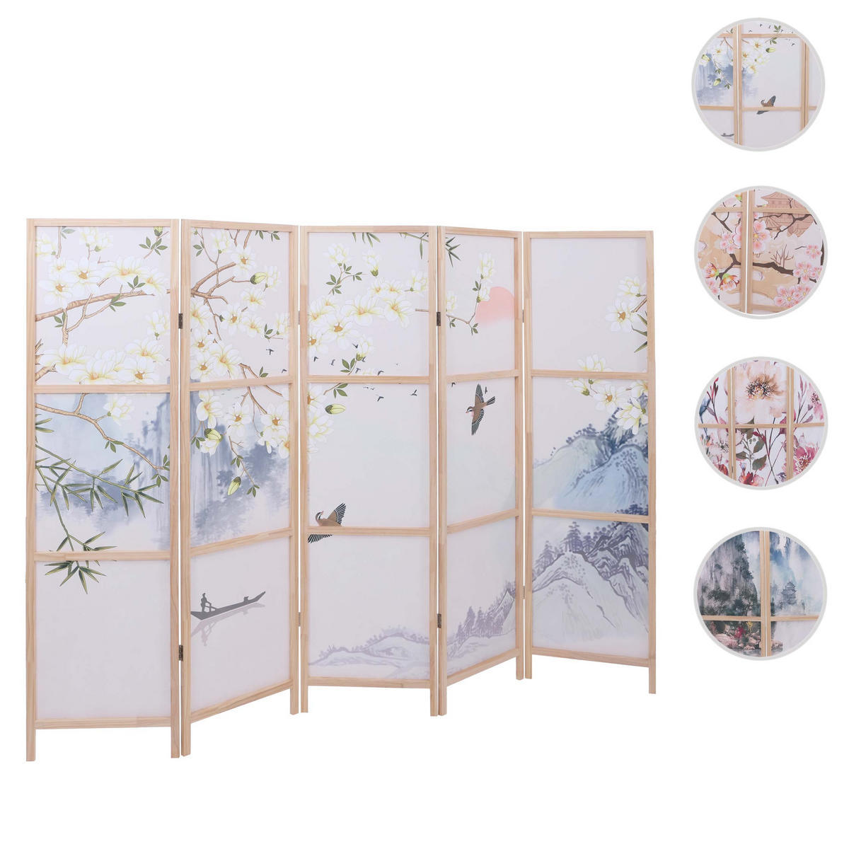 PARAVENT Blau - Blau, Holz (227/170/2cm) - MCW