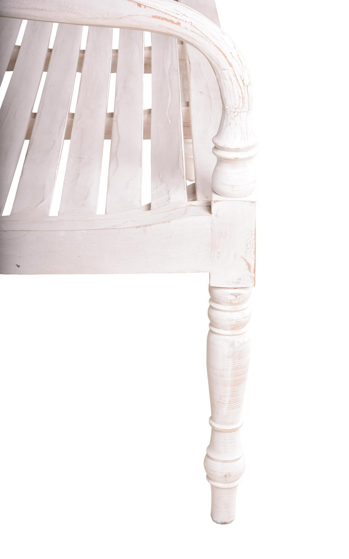 GARTENBANK Tomas Weiß 3-Sitzer Terrassenbank - Weiß, Holz (150/90/52cm) - DELUKE