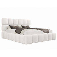 POLSTERBETT TESSA 140x200 cm in Weiß, gepolstertes Kopfteil, Metalllattenrost, Bettkasten, Bouclé-Stoff - Weiß, Holz/Textil (140/200cm) - EMLAR Home