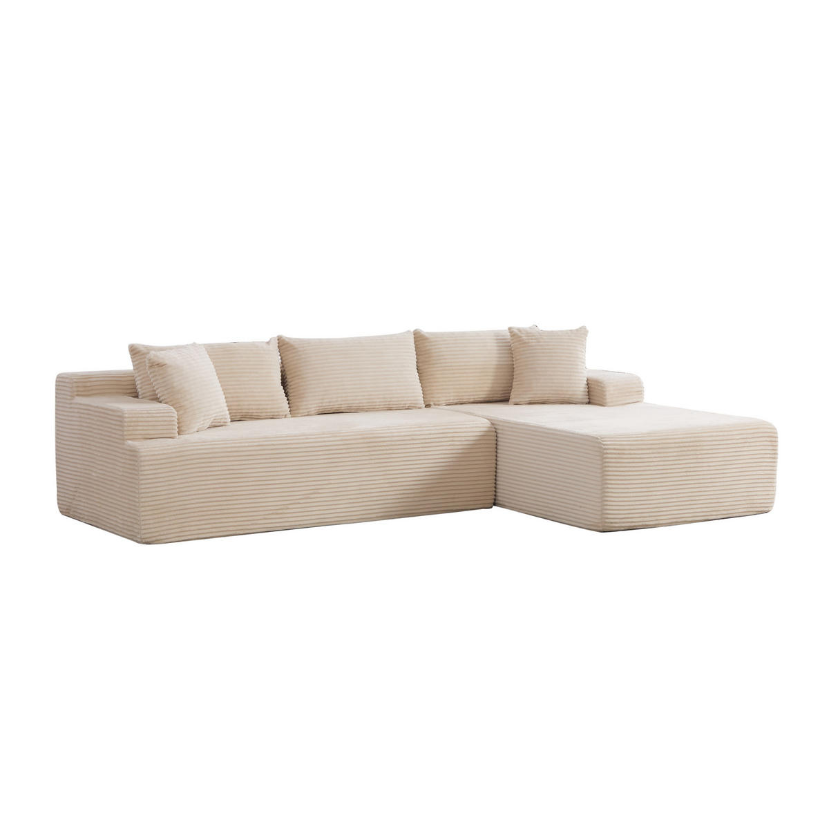 ECKSOFA 272/174/74.5 cm Beige mit rutschfestem Boden - Beige, Textil (174/74.5/272cm) - Oxeza