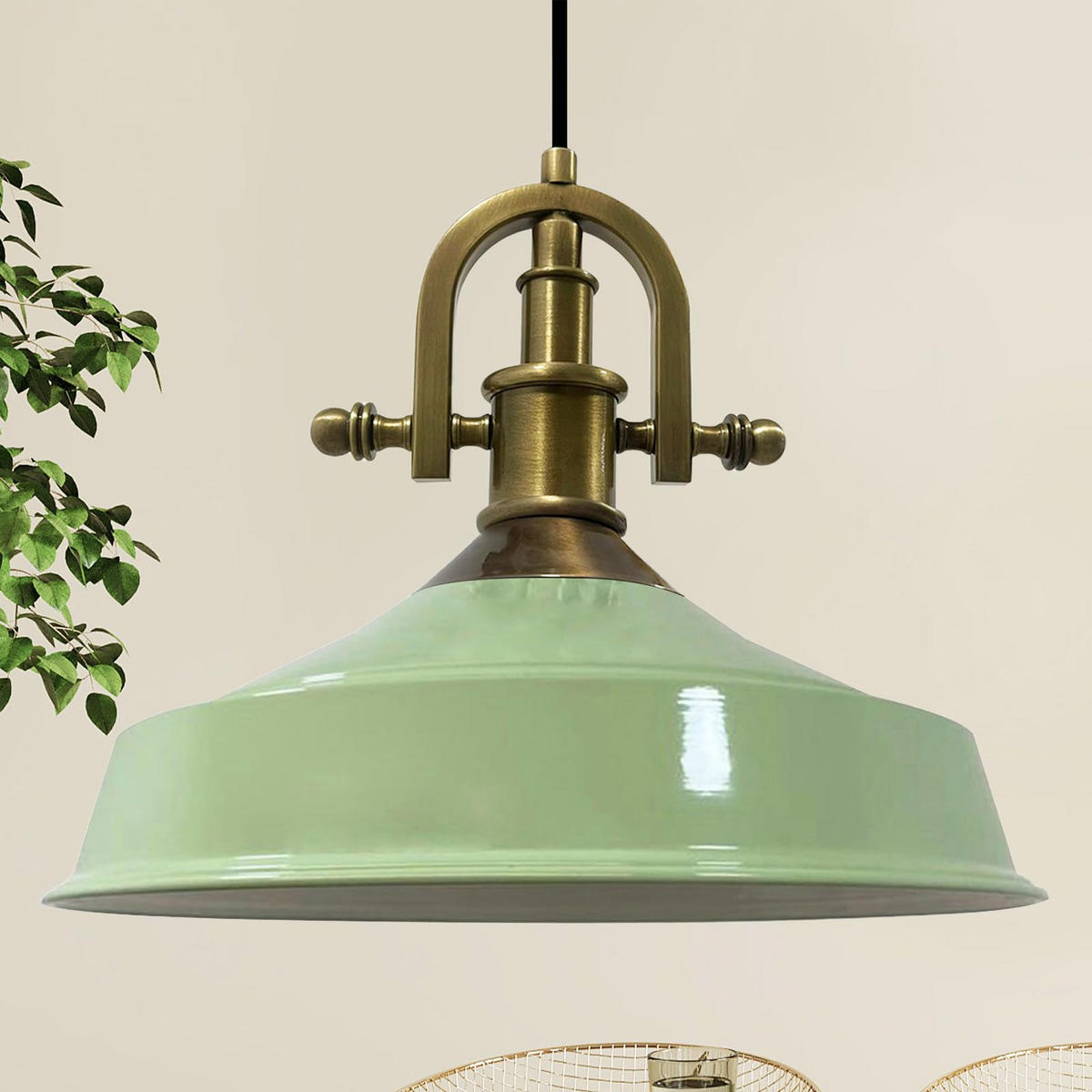 PENDELLEUCHTE Asletl-Marine - Mintgrün, Metall (41/41/28cm) - Bamyum