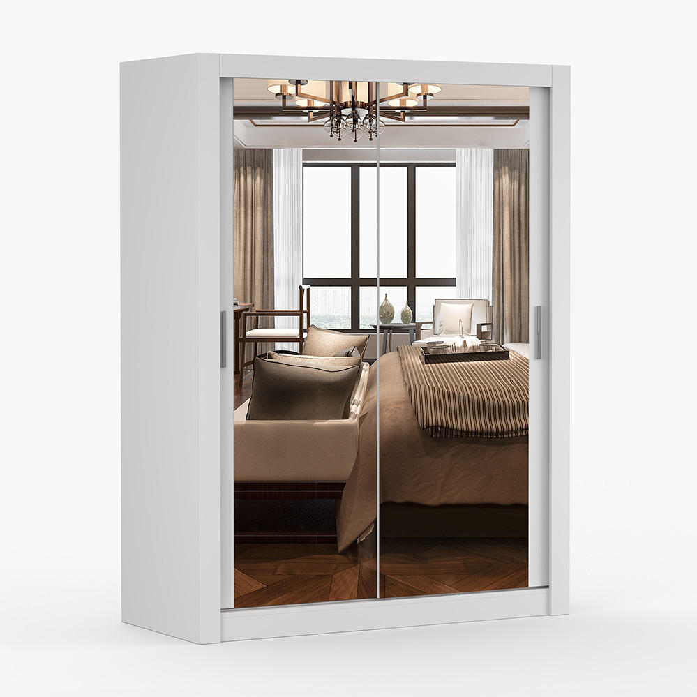 SKŘÍŇ s otočnými dveřmi Milan 150 cm 150/215/64 cm, 2dveřová, bílý - bílá, kompozitní dřevo (150/215/64cm) - imoebel24