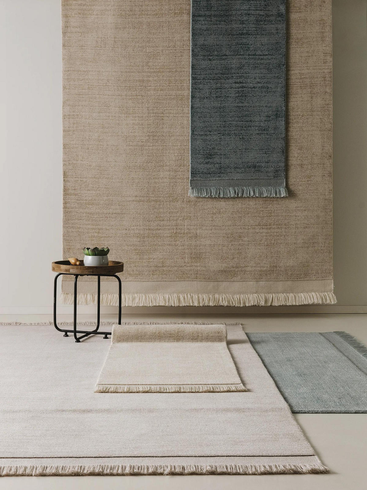 TEPPICH aus recyceltem Material Jade Türkis 120x170 cm - Türkis, Textil (120/170cm) - benuta Pure