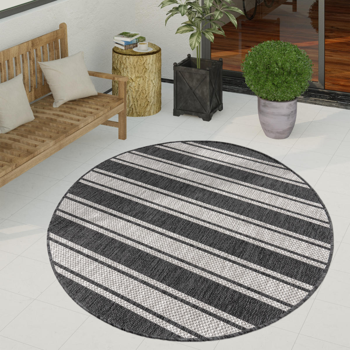 OUTDOORTEPPICH 200/200 cm Roma 273 - Grau, Textil (200/200cm) - Paco Home