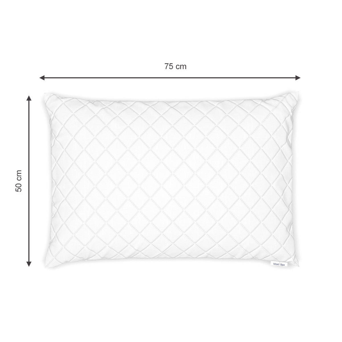 KOPFKISSEN Weiß 50 x 75 cm 2er Set - Weiß, Textil (50/75cm) - VitaliSpa