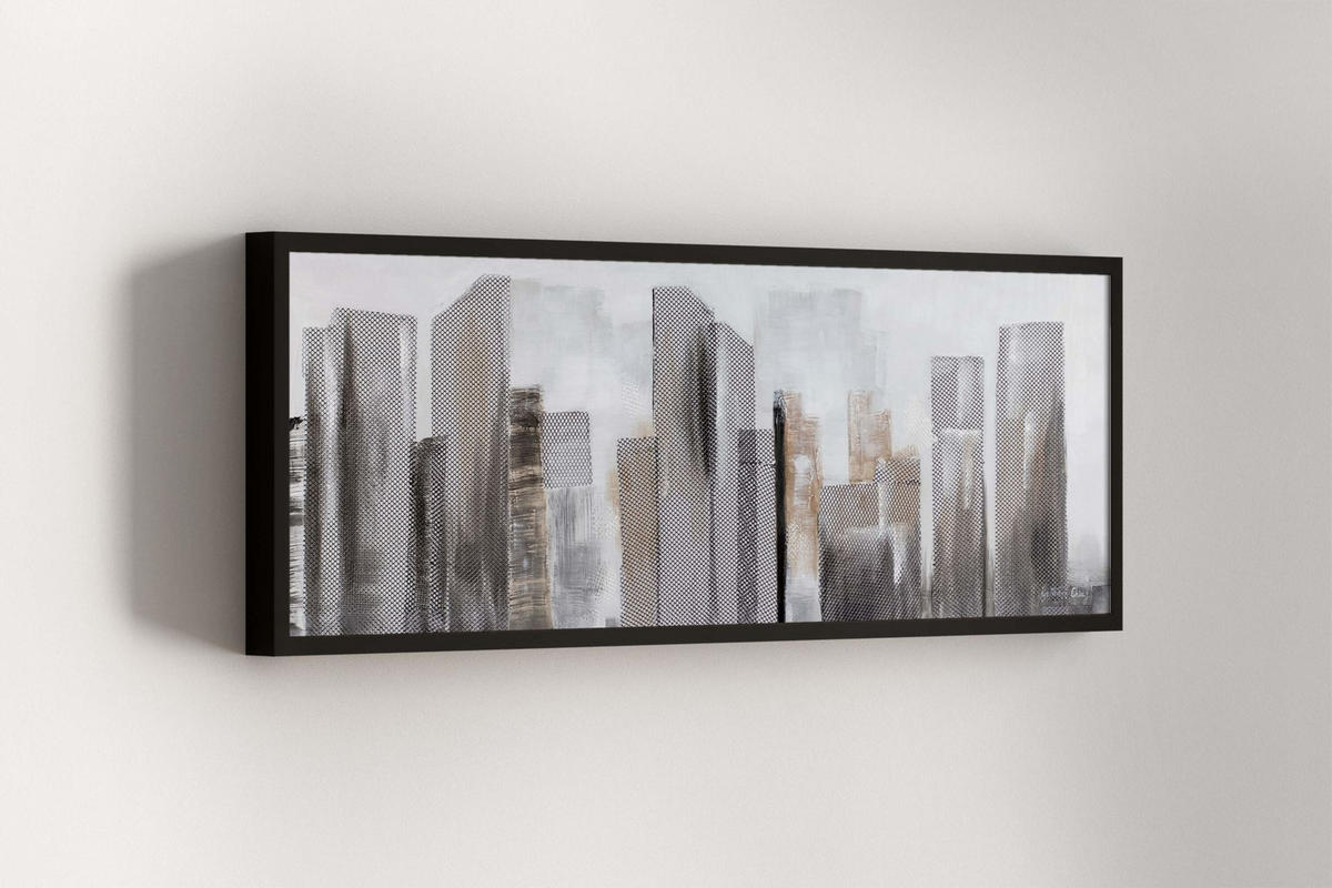 RUČNĚ MALOVANÝ AKRYLOVÝ OBRAZ ŠEDÝ, 120/40 CM - šedá, dřevo/textil (120/40cm) - KUNSTLOFT