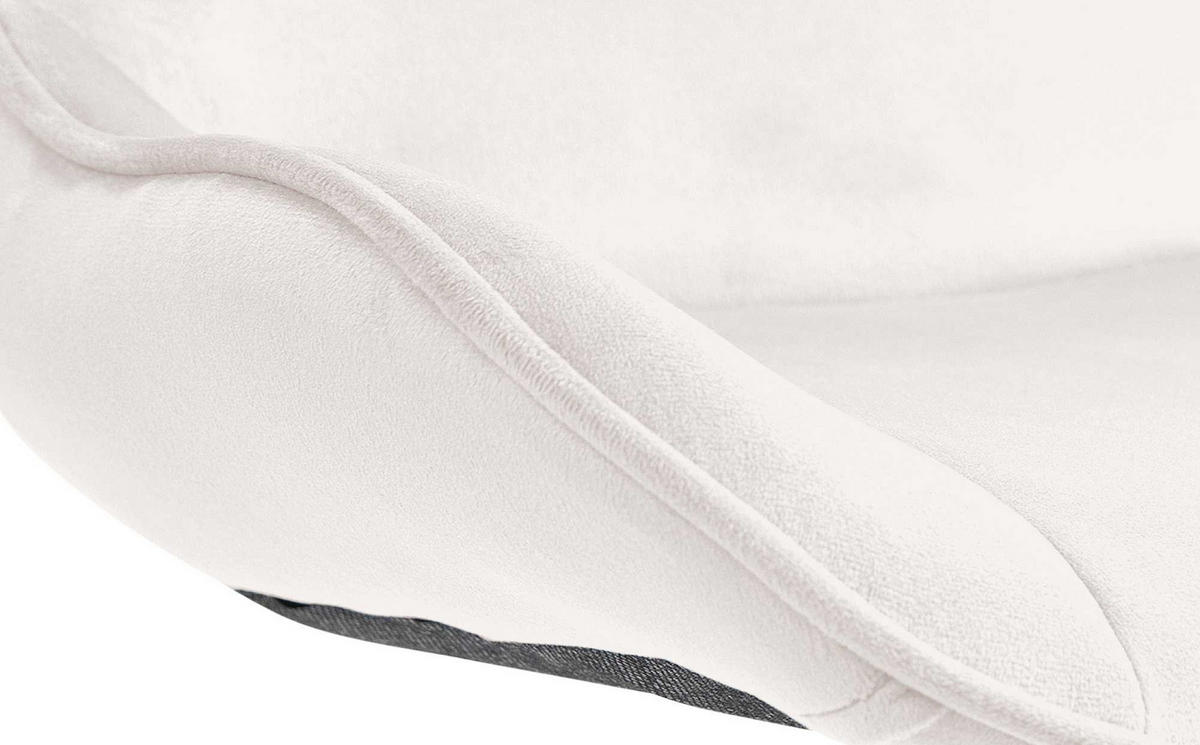 BARHOCKER Samt creme - Creme/Weiß, Textil/Metall (49/85/51cm) - CLP