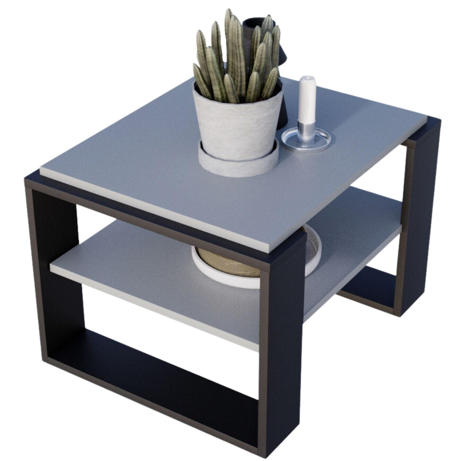 COUCHTISCH Kaja63 63/42/53,8 - Dunkelgrau/Schwarz, Holzwerkstoff (54/63/42cm) - RAUMHIRSCH FURNITURE