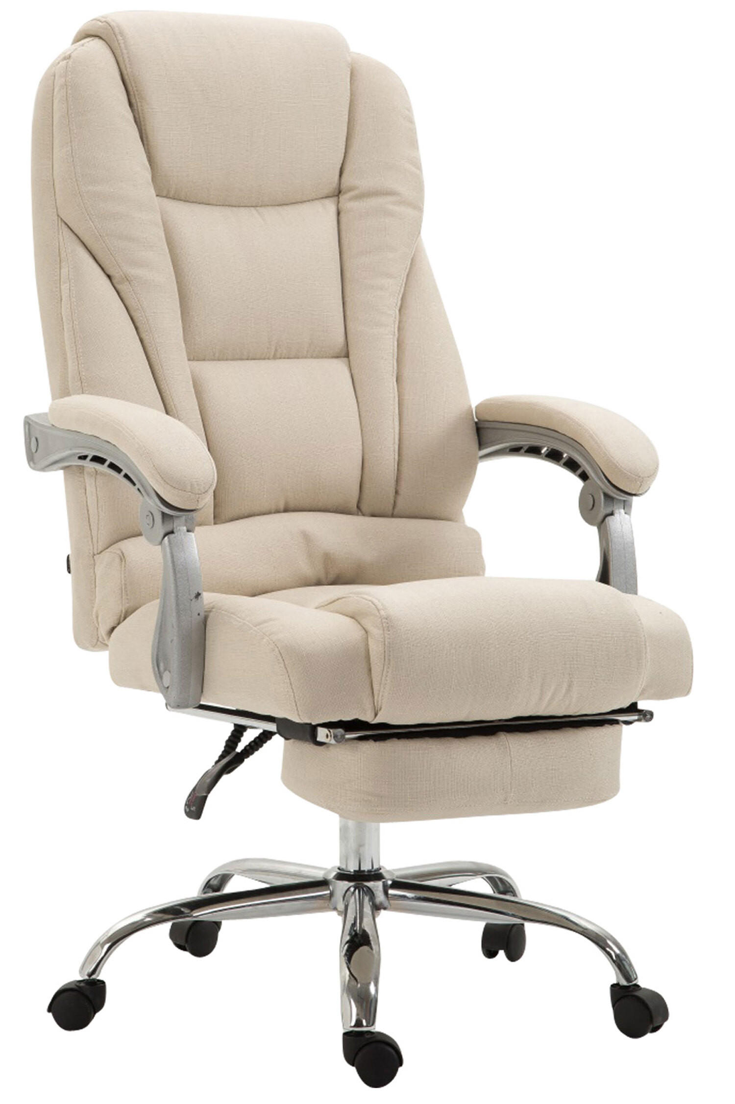 BÜROSTUHL Pacira, Stoff Creme - Creme, Textil/Metall (68/127/64cm) - TPFLiving