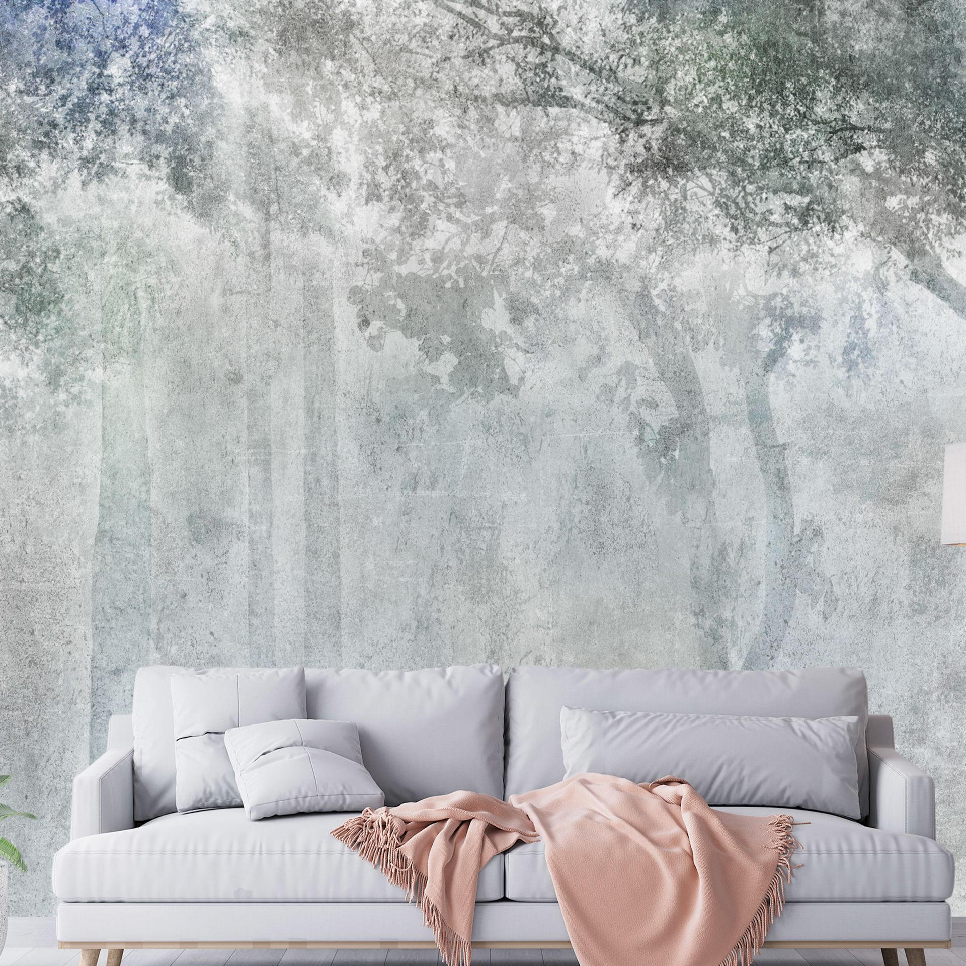 VLIESTAPETE Grau 400/280 cm - Grau/Grün, Textil (400/1cm) - KUNSTLOFT