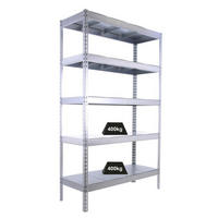 SCHWERLASTREGAL BIG METAL YETI FIVE | HxBxT 200x120x75cm | Fachlast 400kg | Verzinkt - Silberfarben, Metall (120/200/75cm) - PROREGAL