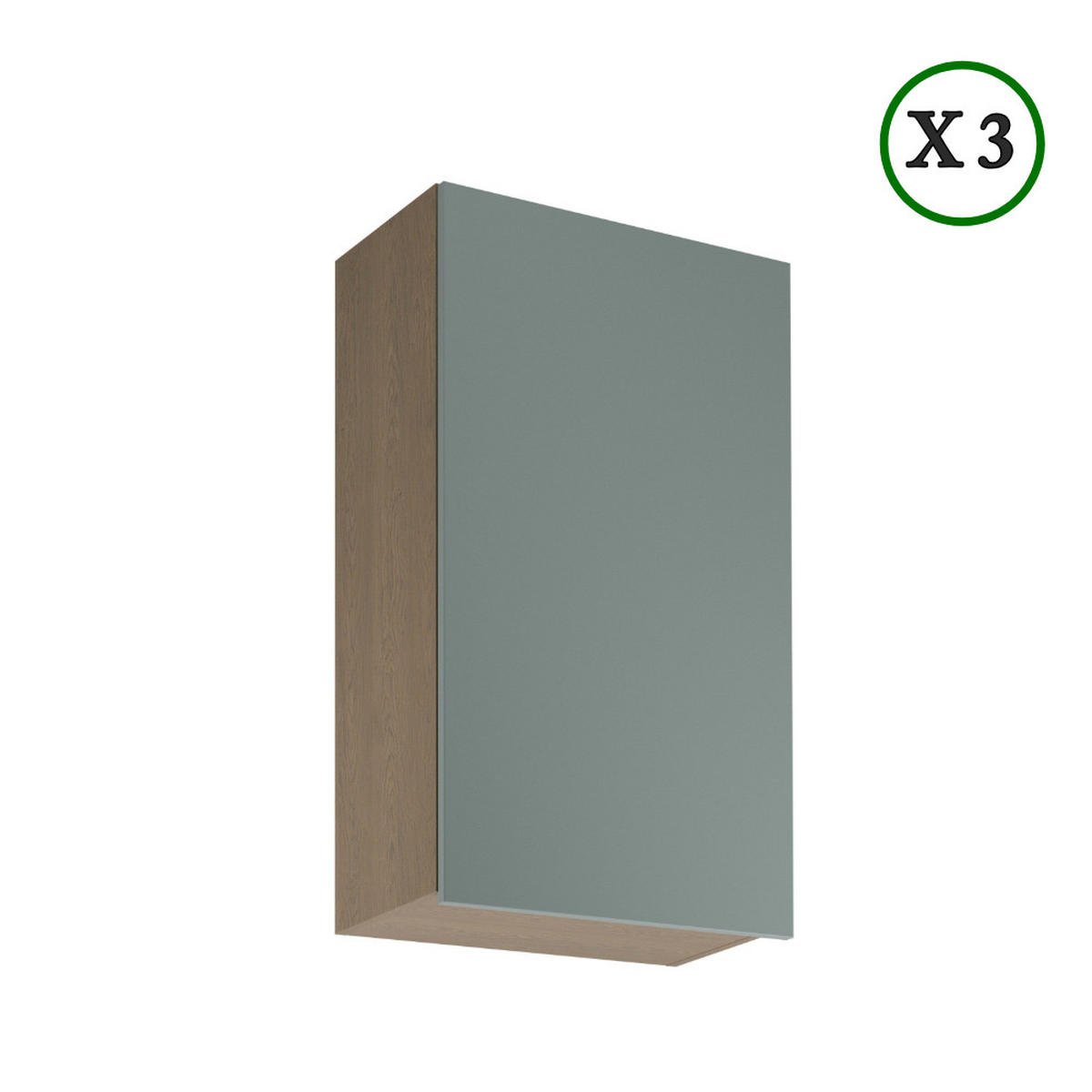 KÜCHENZEILE 330 cm - Sorento K43-M330 - in Grün / Eiche - Schwarz/Grün, Holzwerkstoff/Metall (330/247/58cm)