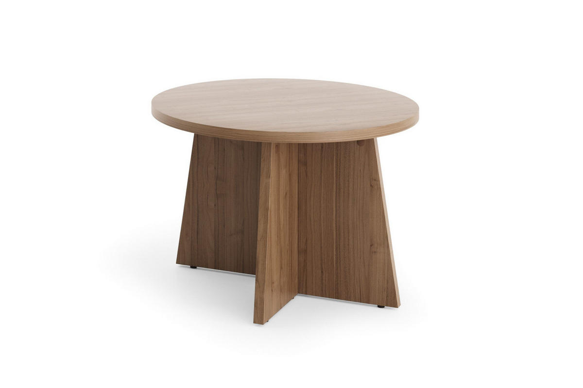COUCHTISCH AURO 08 Ø58 cm in Kaschmir / Royal Nussbaum - Nussbaumfarben, Holzwerkstoff (58/58/40cm) - Deine Möbel 24