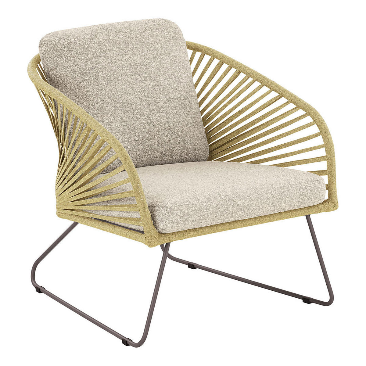 LOUNGE-SET, Novella, Beige, Stahl, 162 x 78 x 73 cm - Beige, Metall - ebuy24