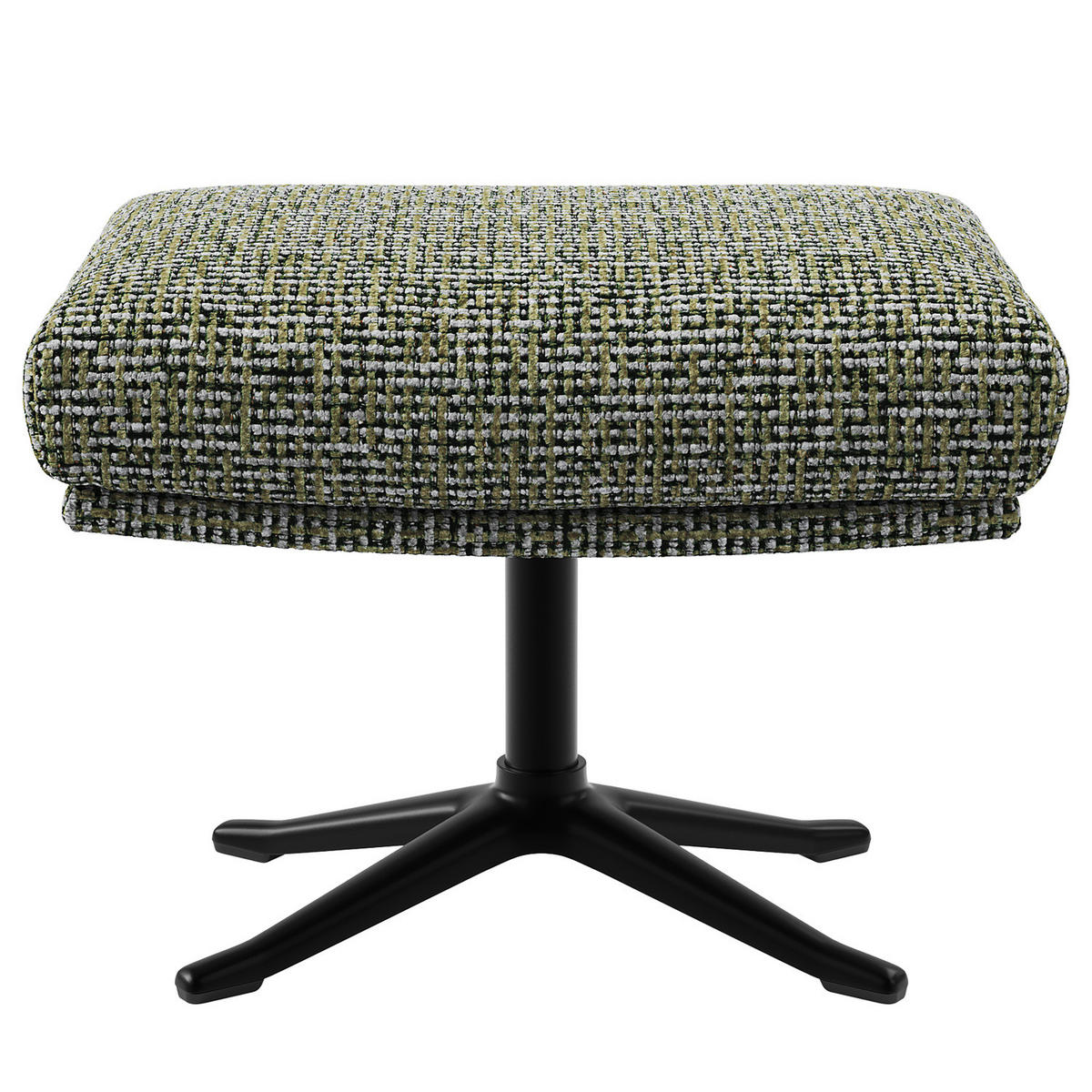 HOCKER mit Kreuzfuß - Schwarz/Grün, Textil/Metall (54/41/41cm) - home24