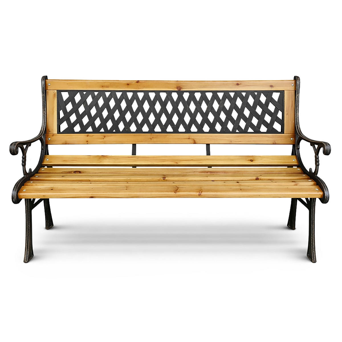 GARTENBANK MIRT Schwarz 125 x 73 x 52 cm - Braun, Holz/Metall (125/73/52cm) - Akord