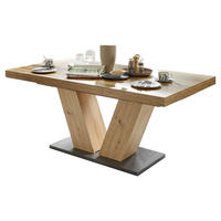 ESSTISCH ausziehbar Elena 160x90x76 Asteiche/Plankeneiche - Hellbraun, Holzwerkstoff (160/90/76cm) - 58aufmkessel