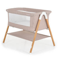 BEISTELLBETT Kalinihta hellbraun 90 x 53 cm, Matratze, Moskitonetz, rutschfeste Füße, Ablagefläche - Braun, Metall (48/79cm) - Moni
