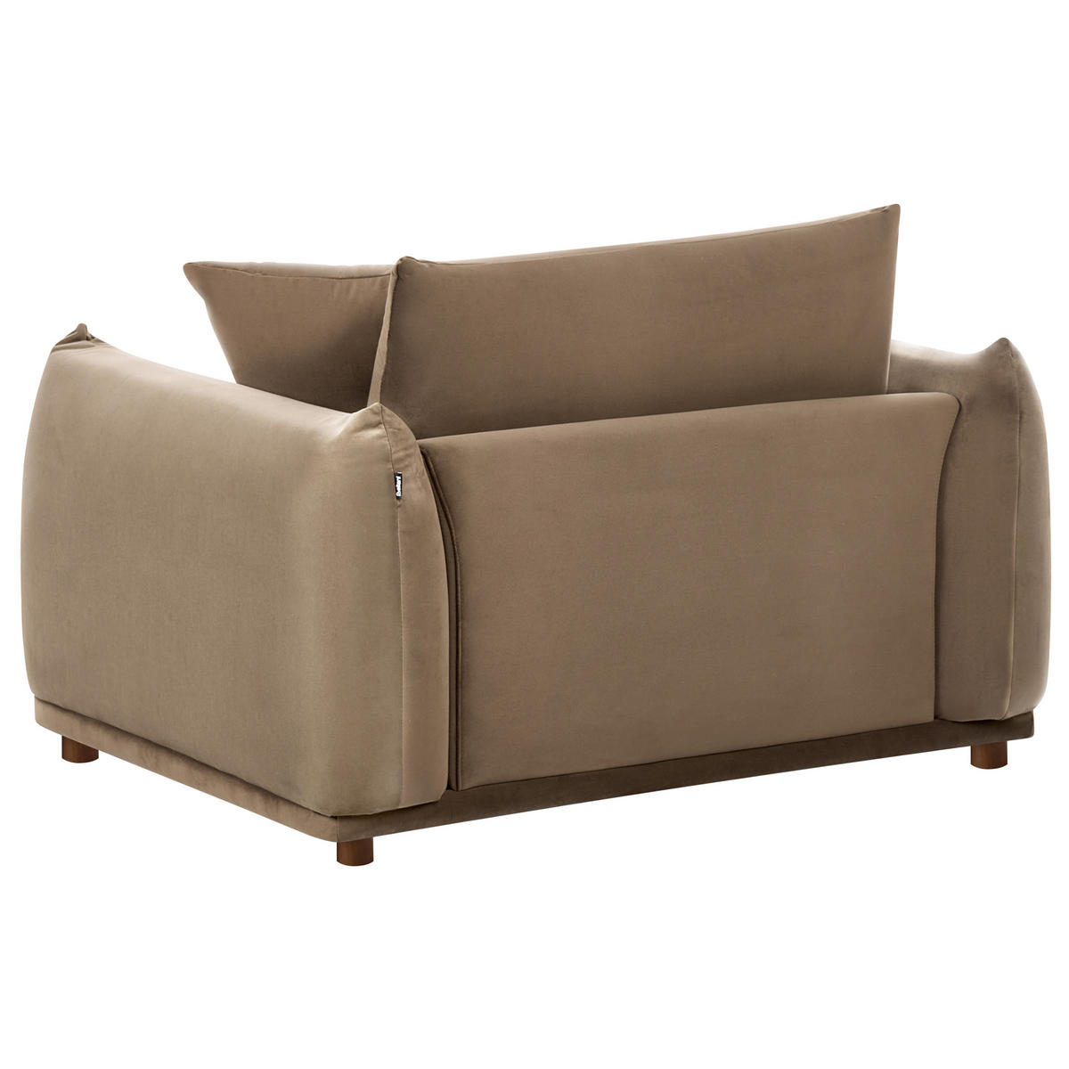 SESSEL Samtstoff Braun Jubek - Braun, Textil (120/81/104cm) - Beliani